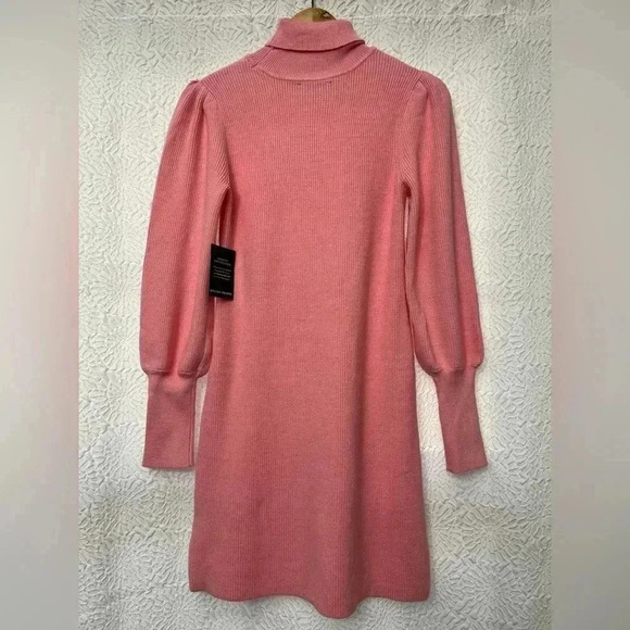 Boston Proper Sweater Dress Size XS Pink Balloon Sleeve Turtleneck Barbie Winter - Picture 14 of 14